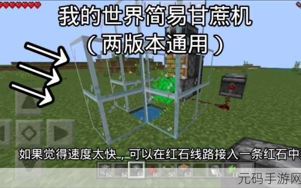手游资讯,我的世界简易甘蔗种植利器,解锁甜蜜收获新体验
