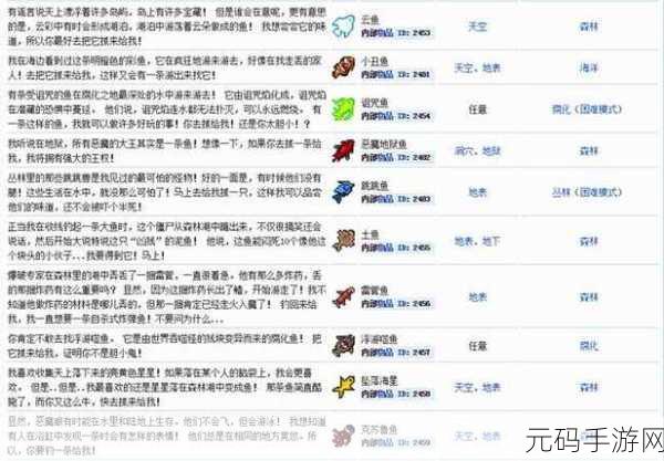 泰拉瑞亚手游钓鱼竿合成大全,解锁全新钓鱼体验