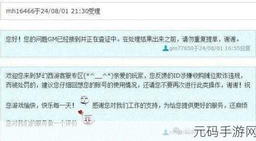 手游资讯，梦幻西游突发故障，玩家登录遇阻，官方紧急应对
