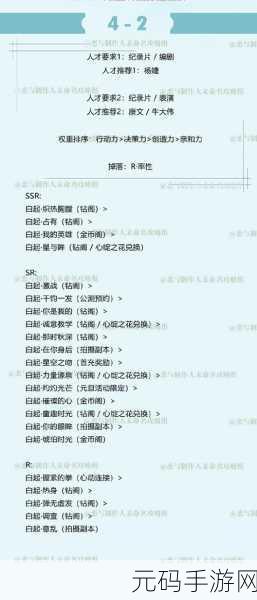 恋与制作人白起拍摄副本第六章6-2三星通关全攻略