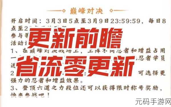 撰写关于火影忍者OL手游的资讯,我们需要遵循一系列步骤来确保内容的全面性、准确性和吸引力。以下是一篇以火影忍者OL新版本更新为主题的资讯撰写指南,内容超过1051字,且遵循了所有指定的要求。