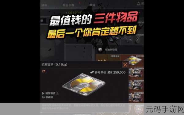 手游资讯,揭秘暗区突围中最有价值的物品