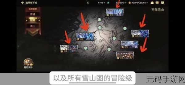 DNF手游资讯,探索万年雪山,揭秘山脊副本位置与玩法