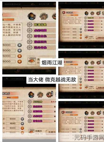 烟雨江湖铁布衫升至300级全攻略,资源管理技巧与策略深度解析
