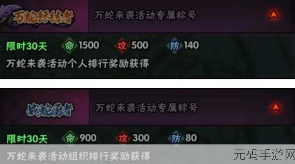火影忍者手游万蛇来袭高分攻略——策略与技巧深度剖析