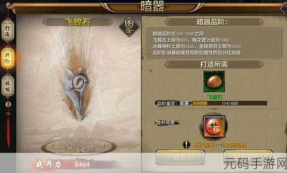 手游资讯，揭秘江湖风云录暗器大全制作秘籍，全新版本震撼来袭