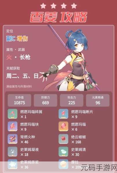 原神手游资讯,香菱获取途径及圣遗物搭配全攻略
