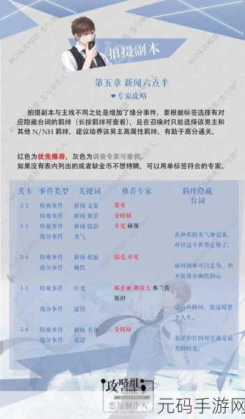 恋与制作人白起拍摄副本三星通关全攻略，网友亲测好评技巧大揭秘