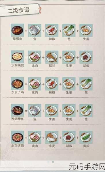 江湖悠悠三测最新食谱配方大全，美食江湖的绝妙秘籍