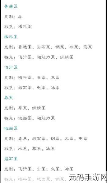 口袋妖怪手游全面解析，属性值对战斗策略的影响及最新资讯速递