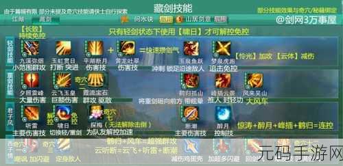 剑网3手游藏剑门派技能与奇穴深度解析